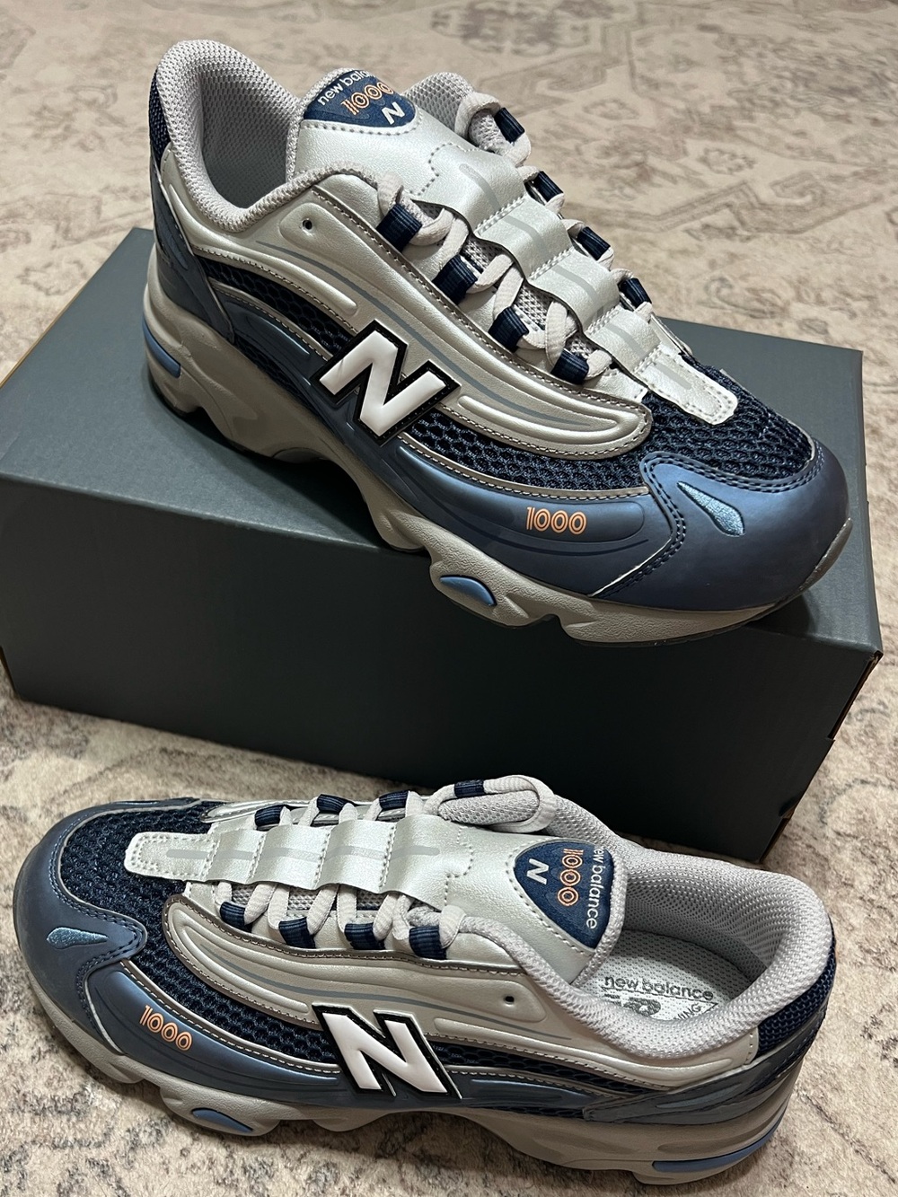 new balance 1000 blue grey silver Unisex big